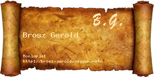 Brosz Gerold névjegykártya